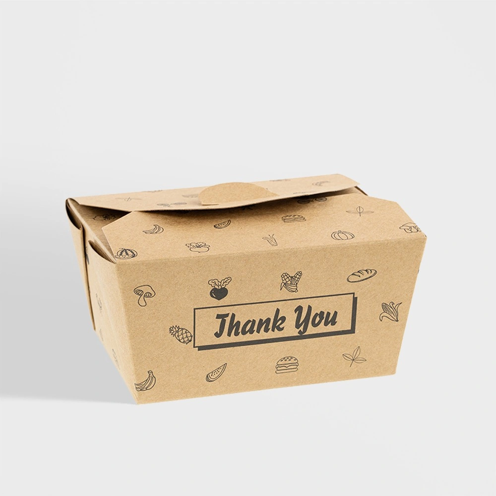 Kraft style Chinese food boxes for eco-friendly takeout Kraft Chinese food boxes with natural brown texture