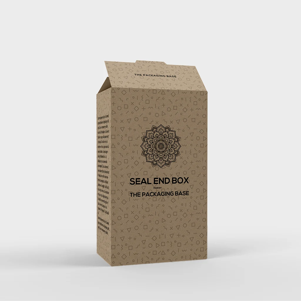 Personalized Seal End Boxes With Logo | The Packaging Base Personalized seal end boxes with custom designs and strong closures, ideal for secure packaging and branding.