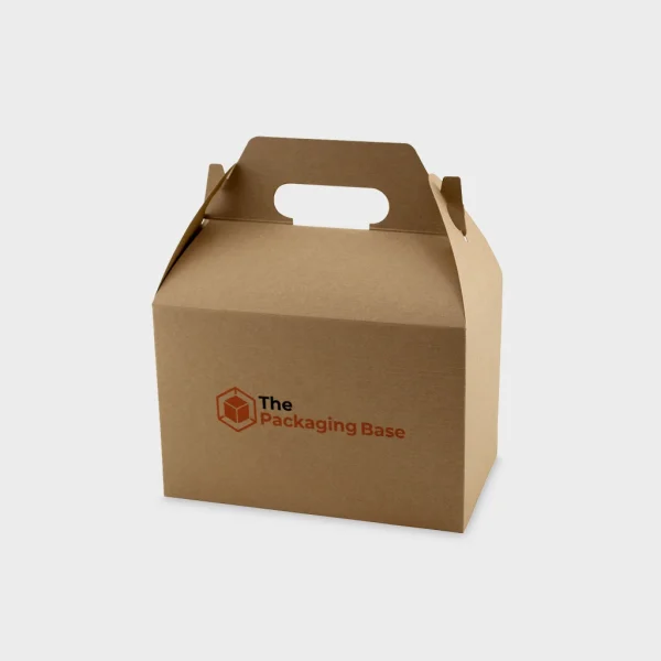 Custom Printed Chipboard Gable Boxes with Handle | The Packaging Base Printed chipboard gable boxes with handles for retail packaging