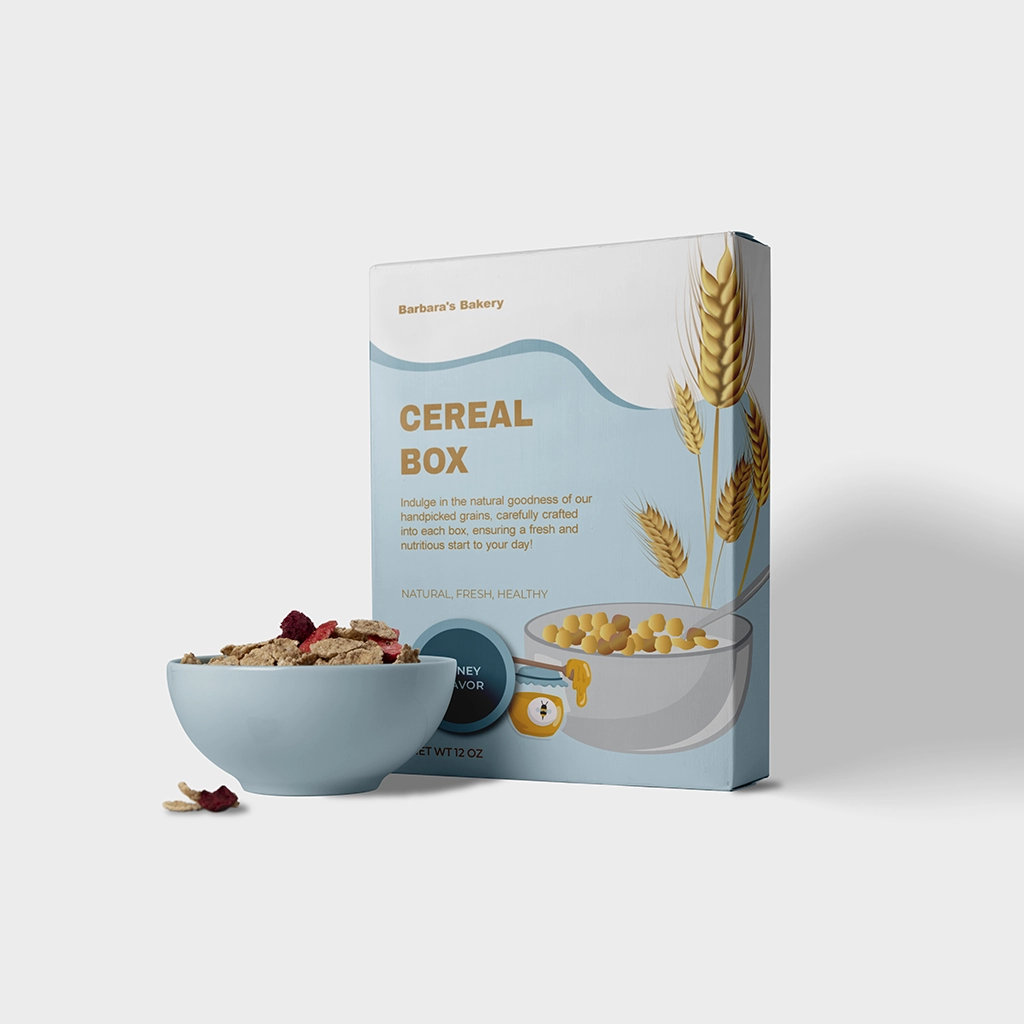Eco-Friendly Custom Cereal Box Design USA Custom cereal box packaging with honey flavor in the USA