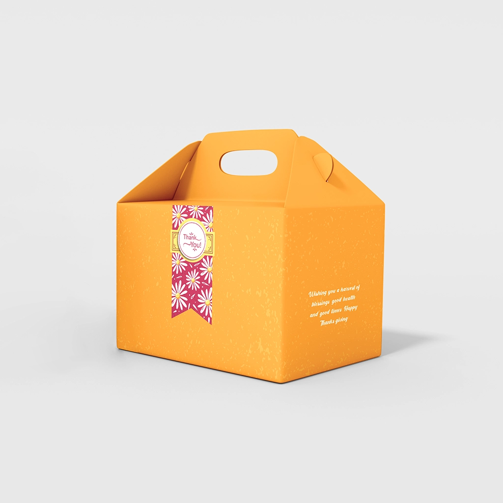 Custom gable box with logo, featuring personalized branding for retail and gift packaging