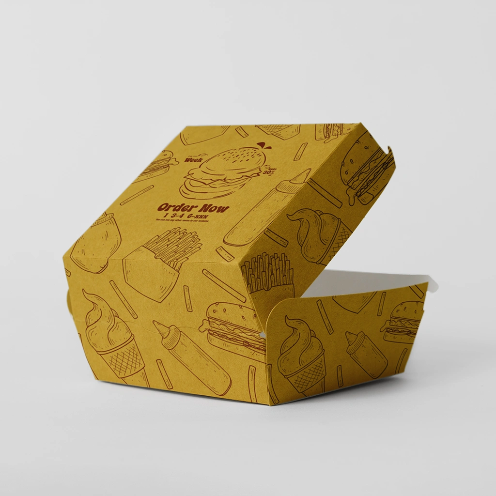 Custom Printed Burger Boxes Featuring Your Logo Burger boxes with logo for branded packaging