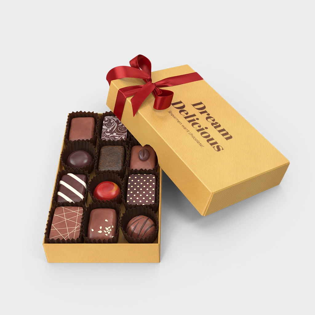 Luxury two piece chocolate box for premium sweet packaging Two piece chocolate box with elegant lid and base design