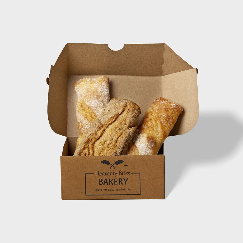 Eco-Friendly Kraft Bakery Boxes for Sustainable Packaging Kraft bakery boxes ideal for packaging cakes, pastries, and cookies.