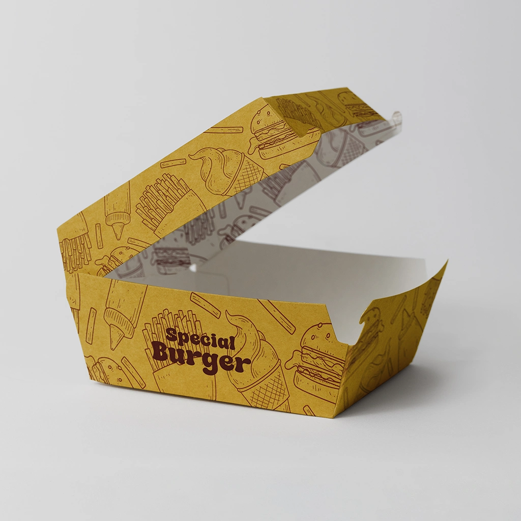 Durable Burger Packaging Boxes for Fresh and Safe Delivery Burger packaging boxes designed for secure food delivery