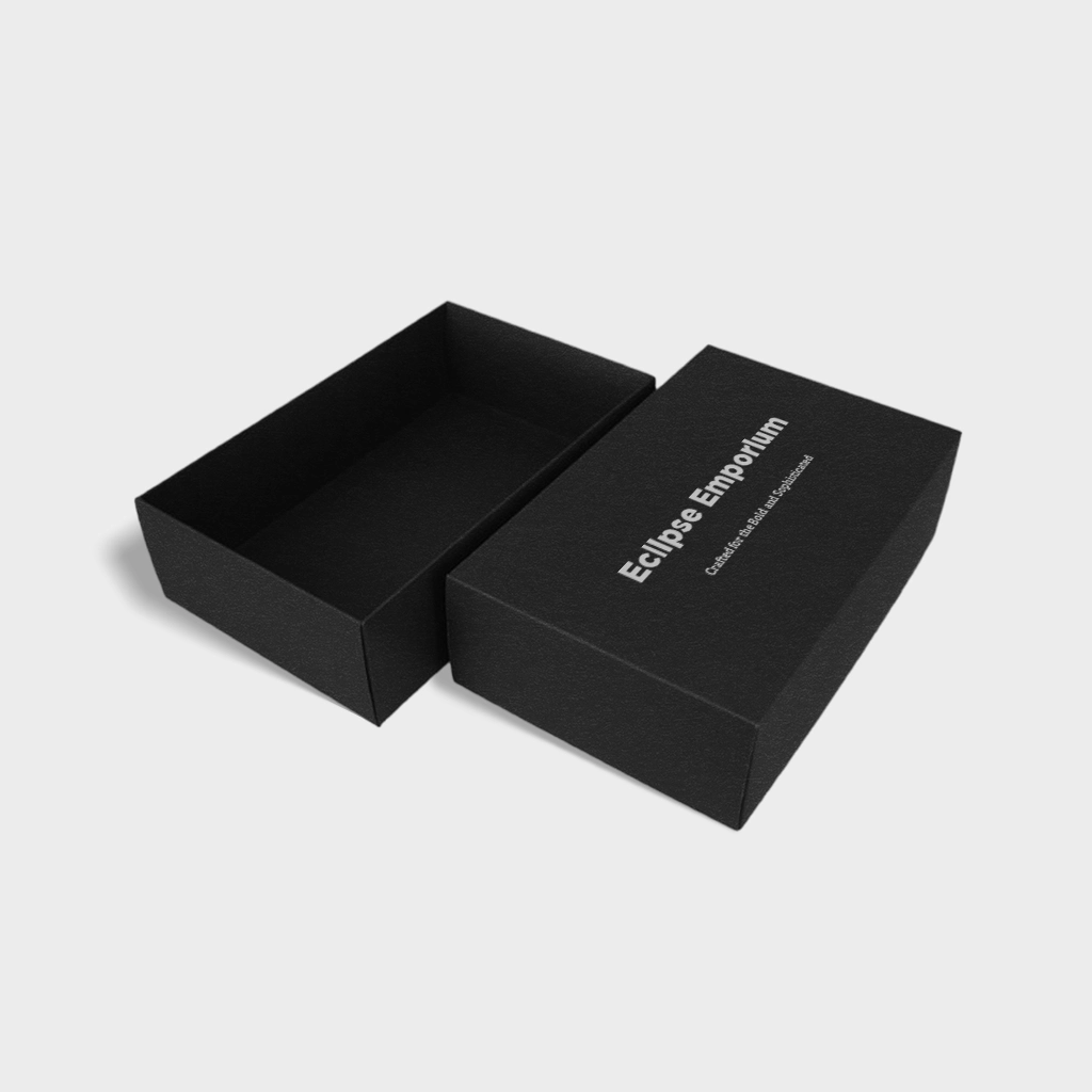 Custom Black Gift Boxes with Separate Lid – Wholesale | The Packaging Base Personalized black kraft gift box with separate lid for elegant packaging