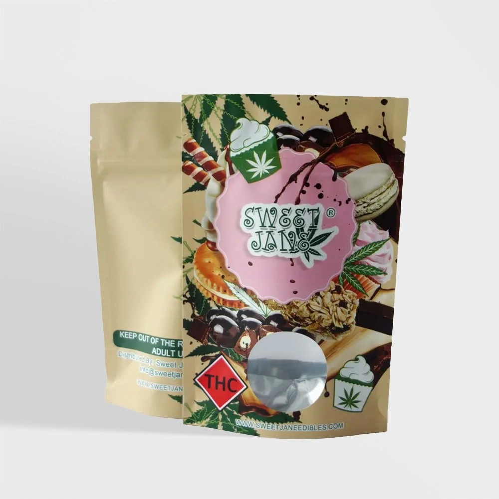 Custom Printed Stand-Up Pouches | The Packaging Base Printed kraft stand-up pouches with custom designs, ideal for food and product packaging.